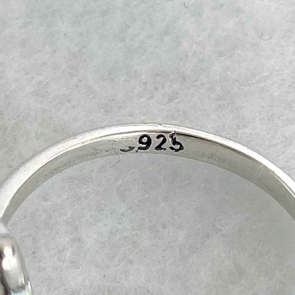 Sterling Silver 925 Turquoise Cabochon Kitty Cat Bypass Style Band Ring Sz 7